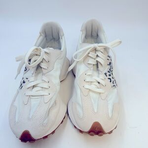 Ladies New Balance 327 Sea Salt Leopard Running Shoes